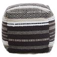 Cefena Pouffe - Square - Grey and White Fabric