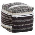Cefena Pouffe - Square - Grey and White Fabric
