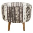 Cefena Footstool - Grey Fabric - Round