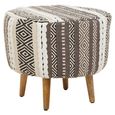 Cefena Footstool - Grey Fabric - Round