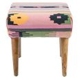 Cefena Footstool - Multicolour Fabric