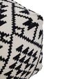 Cefena Pouffe - Square - White and Black Fabric