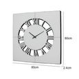 Wall Clock - Square - Chrome Mirrored