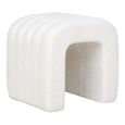 Colma Pouf - White Boucle Fabric