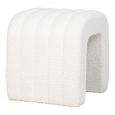 Colma Pouf - White Boucle Fabric