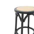Corso Stool - Round - Black Birchwood and Natural Rattan