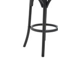 Corso Stool - Round - Black Birchwood and Natural Rattan