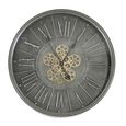Wall Clock - Round - Dark Grey Gears