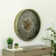 Wall Clock - Round - Dark Grey Gears