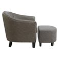 Derby Armchair - Grey Faux Leather with Footstool