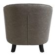 Derby Armchair - Grey Faux Leather with Footstool