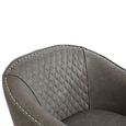Derby Armchair - Grey Faux Leather with Footstool