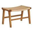 Derby Footstool - Natural - Teak Wood