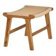Derby Footstool - Natural - Teak Wood