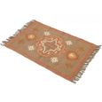 Dewas Kilim Orange Floor Rug - Small