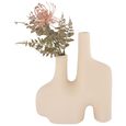 Double Bud Design Vase - Sand Ceramic