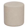 Ejby Pouf - Round - Beige Boucle Fabric