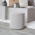 Ejby Pouf - Round - Beige Boucle Fabric