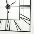 Wall Clock - Black Metal - Square - Extra Large