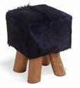 Frankfort Goat Skin Square Stool