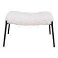 Glasgow Footstool - White Faux Lambskin