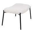 Glasgow Footstool - White Faux Lambskin