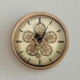 Wall Clock - Round - Gold Gears