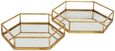 Gold Glass Hexagon Trays (Set of 2)