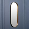 Slim Oval Wall Mirror - Gold - 26cm x 75cm