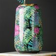 Vase - Green and Pink Palm Leaves Design - Ceramic - Large