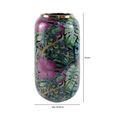 Vase - Green and Pink Palm Leaves Design - Ceramic - Large