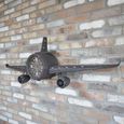 Aeroplane Metal Clock - Grey Metal