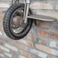 Motorcycle Wall Clock - Grey Metal - Mounted