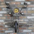 Motorcycle Wall Clock - Grey Metal - Mounted