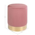Hampton Pouf - Rose Velvet Fabric - Round