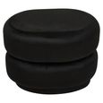 Hartford Pouffe - Oval - Black Velvet Fabric
