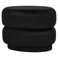 Hartford Pouffe - Oval - Black Velvet Fabric