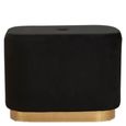 Hartford Pouffe - Black Velvet Fabric
