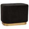 Hartford Pouffe - Black Velvet Fabric