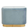 Hartford Pouffe - Blue Velvet Fabric