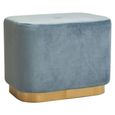 Hartford Pouffe - Blue Velvet Fabric