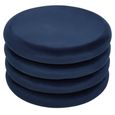 Hartford Pouffe - Round - Navy Blue Velvet Fabric