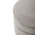 Helen Footstool - Round - Cream Velvet Fabric