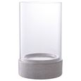 Hurricane Candle Holder - Glass & Ceramic - Grey