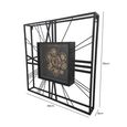 Wall Clock - Square - Industrial Black Gears - Small
