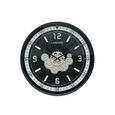 Wall Clock - Round - Industrial Black and Grey Gears
