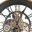 Wall Clock - Round - Industrial Gold and Black Gears