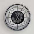Wall Clock - Round - Industrial Silver Gears