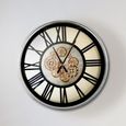 Wall Clock - Round - Industrial Silver and Gold Gears