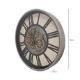 Wall Clock - Round - Industrial Silver and Gold Gears